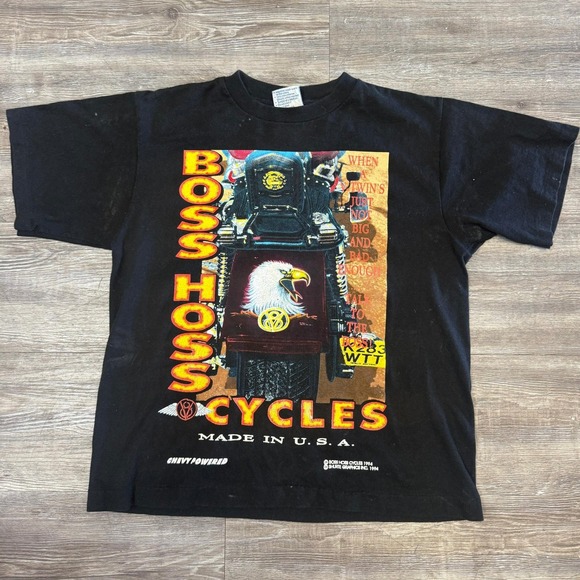 All Sport Other - Vintage 1994 Boss Hoss Cycles T Shirt Mens Small All Sport Made in USA Biker V8